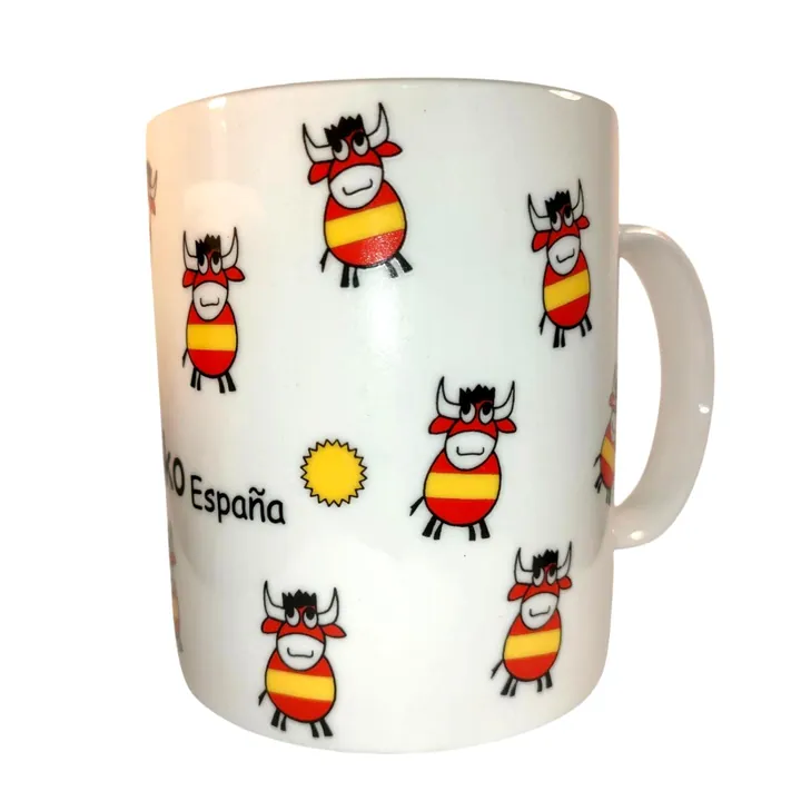 Taza ToriToloko diseño España con toros de dibujos